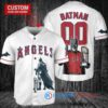 Los Angeles Angels x DC Comics Batman The Dark Knight with Trophy Custom Baseball Jersey White
