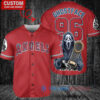 Los Angeles Angels x Ghostface Scream Halloween Halloween with World Series Trophy Custom Baseball Jersey Red