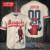 Los Angeles Angels x Joker DC Comics with Trophy Custom Baseball Jersey Cream
