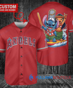 Los Angeles Angels x Lilo & Stitch with Trophy Baseball Jersey Red