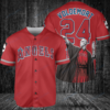 Los Angeles Angels x Lord Voldemort Harry Potter with Trophy Custom Baseball Jersey Red