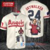 Los Angeles Angels x Luke Skywalker Star Wars with Trophy Custom Baseball Jersey Cream