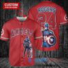 Los Angeles Angels x Marvel Captain America Steve Rogers with Trophy Custom Baseball Jersey Red
