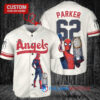 Los Angeles Angels x Marvel Spiderman with Trophy Custom Baseball Jersey Cream