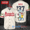 Los Angeles Angels x Rick and Morty with Trophy Custom Baseball Jersey Cream
