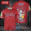 Los Angeles Angels x Rick and Morty with Trophy Custom Baseball Jersey Red