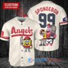 Los Angeles Angels x SpongeBob SquarePants with Trophy Custom Baseball Jersey Cream