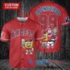 Los Angeles Angels x SpongeBob SquarePants with Trophy Custom Baseball Jersey Red