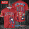 Los Angeles Angels x Superman DC Comics with Trophy Custom Baseball Jersey Red