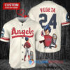 Los Angeles Angels x Vegeta Super Saiyan Dragon Ball Z with Trophy Custom Baseball Jersey Cream
