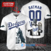 Los Angeles Dodgers x DC Comics Batman The Dark Knight with Trophy Custom Baseball Jersey White