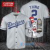 Los Angeles Dodgers x Dr Seuss with World Series Trophy Custom Baseball Jersey Gray