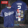Los Angeles Dodgers x Dr Seuss with World Series Trophy Custom Baseball Jersey Navy