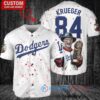 Los Angeles Dodgers x Freddy Krueger A Nightmare on Elm Street Halloween with World Series Trophy Custom Baseball Jersey White