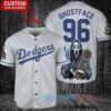 Los Angeles Dodgers x Ghostface Scream Halloween Halloween with World Series Trophy Custom Baseball Jersey Gray