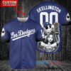 Los Angeles Dodgers x Jack Skellington and Sally The Nightmare Before Christmas with World Series Trophy Custom Baseball Jersey Royal City Connect
