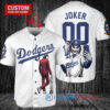 Los Angeles Dodgers x Joker DC Comics with Trophy Custom Baseball Jersey White