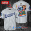 Los Angeles Dodgers x Lilo & Stitch with Trophy Baseball Jersey Gray