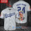 Los Angeles Dodgers x Limited Edition with World Series Trophy Custom Baseball Jersey Gray