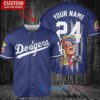 Los Angeles Dodgers x Limited Edition with World Series Trophy Custom Baseball Jersey Navy
