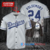 Los Angeles Dodgers x Lord Voldemort Harry Potter with Trophy Custom Baseball Jersey Gray