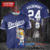 Los Angeles Dodgers x Lord Voldemort Harry Potter with Trophy Custom Baseball Jersey Navy