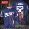 Los Angeles Dodgers x Marvel Spiderman with Trophy Custom Baseball Jersey Navy