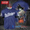 Los Angeles Dodgers x Son Goku Kakarot Super Saiyan Dragon Ball Z with Trophy Baseball Jersey Royal City Connect