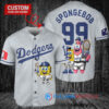 Los Angeles Dodgers x SpongeBob SquarePants with Trophy Custom Baseball Jersey Gray