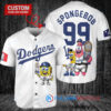 Los Angeles Dodgers x SpongeBob SquarePants with Trophy Custom Baseball Jersey White