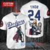 Los Angeles Dodgers x Thor Marvel with Trophy Custom Baseball Jersey White