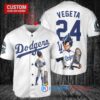 Los Angeles Dodgers x Vegeta Super Saiyan Dragon Ball Z with Trophy Custom Baseball Jersey White