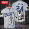 Los Angeles Dodgers x Wolverine Logan with Trophy Custom Baseball Jersey Gray