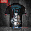 Miami Marlins Jason Voorhees Halloween World Series Trophy Baseball Jersey Black
