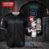 Miami Marlins x Dr Seuss with World Series Trophy Custom Baseball Jersey Black