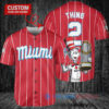 Miami Marlins x Dr Seuss with World Series Trophy Custom Baseball Jersey Red