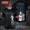 Miami Marlins x Halloween Michael Myers with Trophy Custom Baseball Jersey Black
