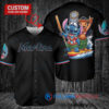 Miami Marlins x Lilo & Stitch with Trophy Baseball Jersey Black