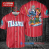 Miami Marlins x Lilo & Stitch with Trophy Baseball Jersey Red