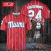 Miami Marlins x Lord Voldemort Harry Potter with Trophy Custom Baseball Jersey Red