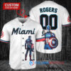Miami Marlins x Marvel Captain America Steve Rogers Baseball Jersey White
