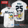 Miami Marlins x Pikachu Pokemon with Trophy Custom Baseball Jersey White