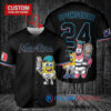 Miami Marlins x SpongeBob SquarePants with Trophy Custom Baseball Jersey Black