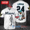 Miami Marlins x Wolverine Logan with Trophy Custom Baseball Jersey White