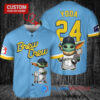 Milwaukee Brewers Baby Yoda Star Wars Mandalorian Trophy Baseball Jersey Blue