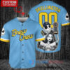 Milwaukee Brewers Jack Skellington Sally World Series Trophy Baseball Jersey Blue