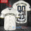 Milwaukee Brewers Jack Skellington Sally World Series Trophy Baseball Jersey Cream