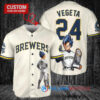 Milwaukee Brewers Vegeta Super Saiyan Dragon Ball Z Baseball Jersey Cream