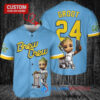 Milwaukee Brewers x Baby Groot Marvel Guardians Of The Galaxy with Trophy Custom Baseball Jersey Blue City Connect