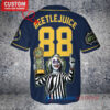 Milwaukee Brewers x Beetlejuice Halloween with World Series Trophy Custom Baseball Jersey Navy
